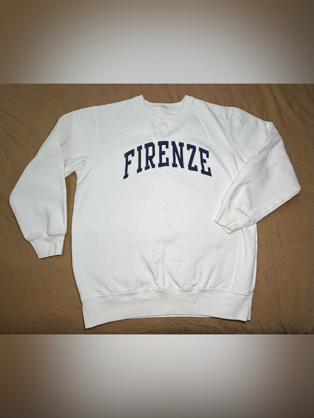 John Galt White Crewneck Sweatshirt with 'FIRENZE' Text